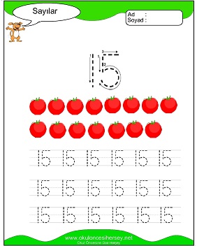 okul öncesi 1 sayısı çizgi çalışması